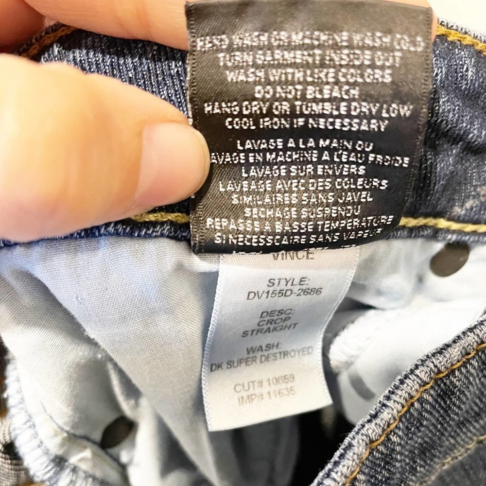 Vince Casey Cuffed Straight Leg Denim Jean Size 26 - Picture 11 of 16